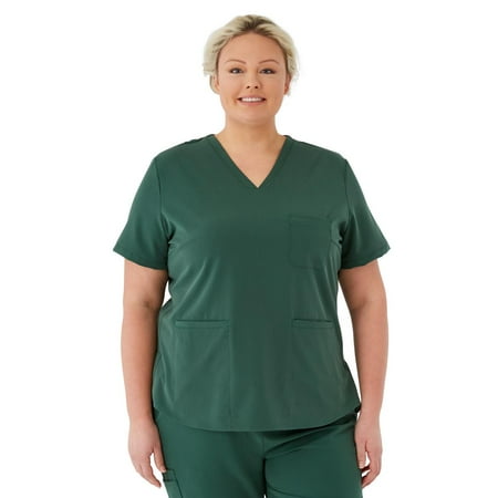 

ave. Lex Women s Three Pocket V-Neck Tunic Scrub Top in Hunter 3XL