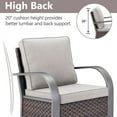 thumbnail image 6 of OPOHORO Outdoor Swivel Rocking Glider Chairs Set of 4, Outside All Weather Brown Wicker Patio Rocker Chairs for Porch or Deck, Beige Cushion, 6 of 7