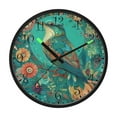 thumbnail image 2 of Voice Activated Clock with Glow Light 12 Inch Large Silent Wall Clock Battery Operated for Home Decor Beautiful Psychedelic Bird, 2 of 8