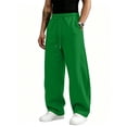 thumbnail image 3 of Hearthz Sweatpants Men Baggy Wide Leg Lounge Mens Joggers Lightweight Open Bottom Men's Sweatpants with Pockets Green XL, 3 of 8