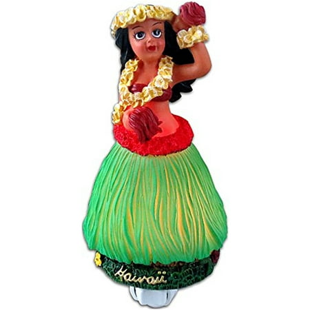 Hawaii Hula Girl With Flower Night Light 5.25
