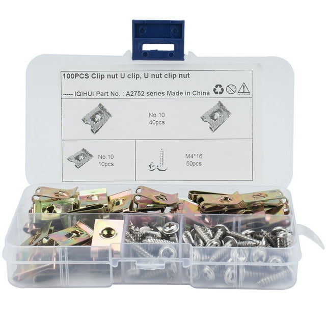 KAKOWELY Assorted Color Motorcycle Fastener Set for Car 100pcs Stainless Steel Screws Easy to Install,5.12"X2.76"X0.87"