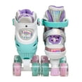 thumbnail image 3 of Skate Gear Rainbow Adjustable Light up Inline/Quad Roller Skates for Girls and Boys (Pink - Quad, Large), 3 of 8