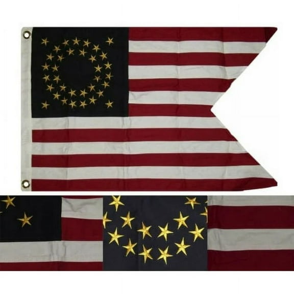 Union Cavalry Guidon 35 Stars 27"x39" Embroidered Flag Rough Tex® Cotton