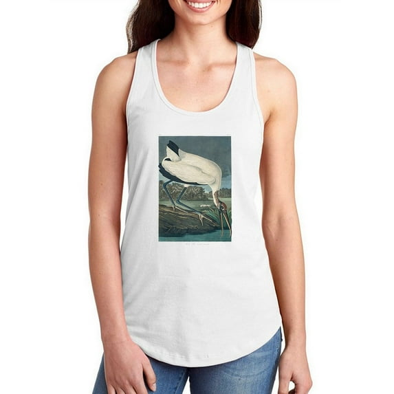 Wood Ibis Racerback Tank Women -John James Audubon Designs, Female x-Small