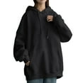 thumbnail image 4 of Dpytoraw Women's Pocket Hoodie, Long Sleeve Pullover for Everyday Casual Black L, 4 of 7