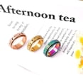 thumbnail image 4 of Anxiety Ring for Women Men, Anxiety Fidget Relief Spinner Rings Stainless Steel Worry Stress Relieve Ring Band Set for Anxiety Women Men，Anxiety Ring-Moon Star, Sandblasted Finished,Rainbow-Size8, 4 of 7