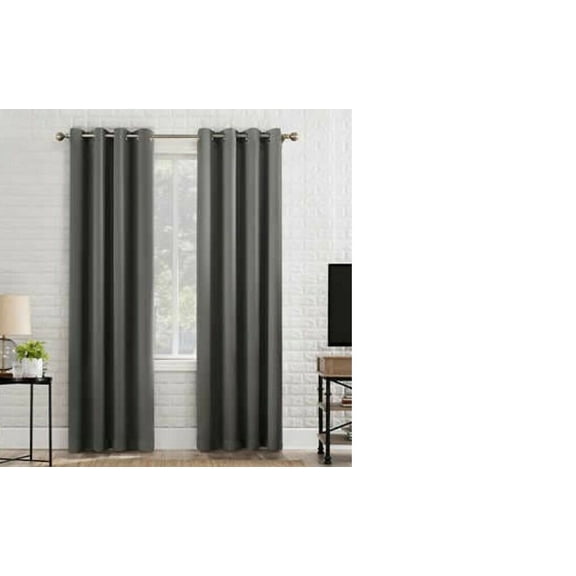 Sun Zero Barrow Energy Efficient Grommet Curtain Panel Pair 104" x 84"