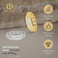 thumbnail image 6 of 14k Gold Over Silver Cubic Zirconia CZ Curb Link ID Ring, 6 of 7