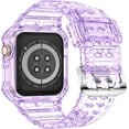 thumbnail image 2 of Compatible for Purple Apple Watch Ultra Band 49mm 45mm 44mm 42mm 41mm 40mm 38mm with Case for Men Women, Shockproof Sport Rugged Band for iWatch SE Series 9 8 7 6 5 4 3 2 1 (38/40/41mm, purple), 2 of 7
