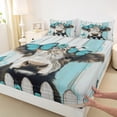 thumbnail image 3 of Homewish Kawaii Highland Cow Full Size Sheets, Blue Butterfly Animal Bed Sheets, Vintage Rustic Cabin Sheet Sets, Ultra Soft Bedroom Decor, 4pcs, 3 of 7