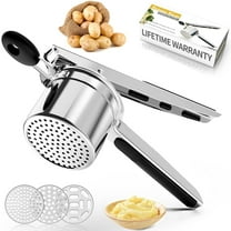 YMWVH 15-Ounce Potato Ricer & Masher - Heavy-Duty Stainless Steel with 3 Discs, Large Mashing/Rice-Making Kitchen Tool
