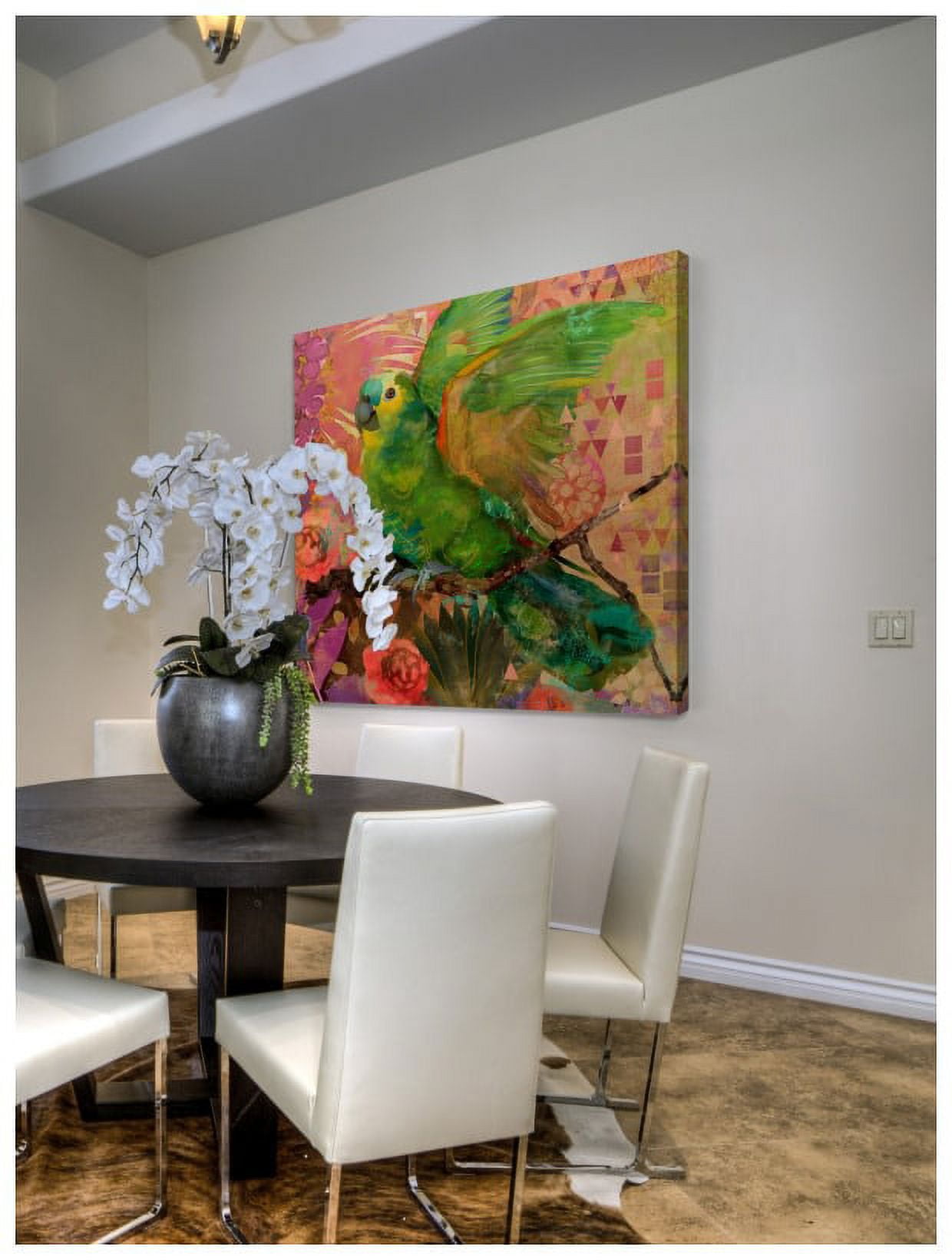 "Great Green Parrots" Painting Print on Wrapped Canvas