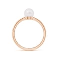 thumbnail image 2 of Angara Classic Japanese Akoya Cultured Pearl Solitaire Ring in 14K Rose Gold for Women | June Birthstone Jewelry for Her, 2 of 7