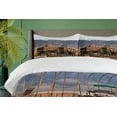 thumbnail image 4 of Ambesonne Wagon Wheel Duvet Cover Sets, Western Style, 2-Queen, Brown White, 4 of 7