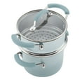 thumbnail image 4 of Rachael Ray Classic Brights Hard Enamel Nonstick 3-Quart Covered Steamer Set, Sky Blue, 4 of 8