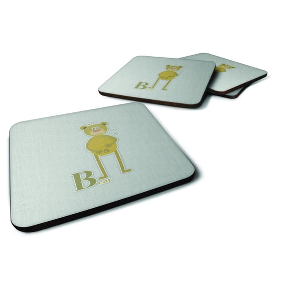 Alphabet B for Bear Foam Coaster Set of 4