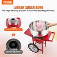 thumbnail image 4 of VEVOR Electric Cotton Candy Machine with Cart, 1000W Commercial Candy Floss Maker with Stainless Steel Bowl, Sugar Scoop and Drawer, Perfect for Home, Kids Birthday, Family Party, Red, 4 of 8