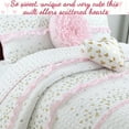 thumbnail image 6 of Cozy Line Home Fashions Sweet Heart Polka Dot Pink Ruffle Cotton 3 Piece Queen Quilt Bedding Set, including 1 Quilt, 2 Shams, 6 of 6