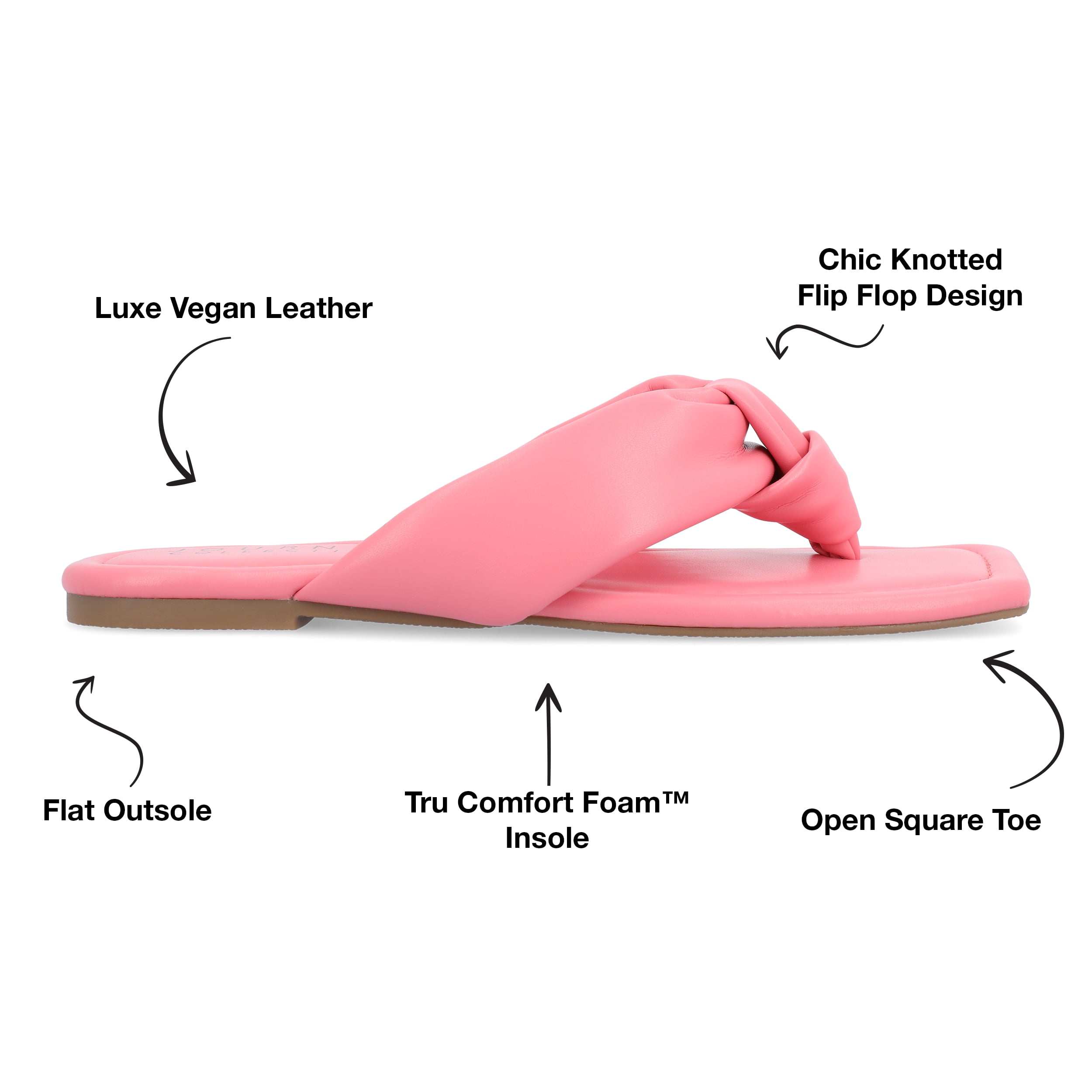 Journee Collection Womens Ares Tru Comfort Foam Light Puff Flip Flop Sandals