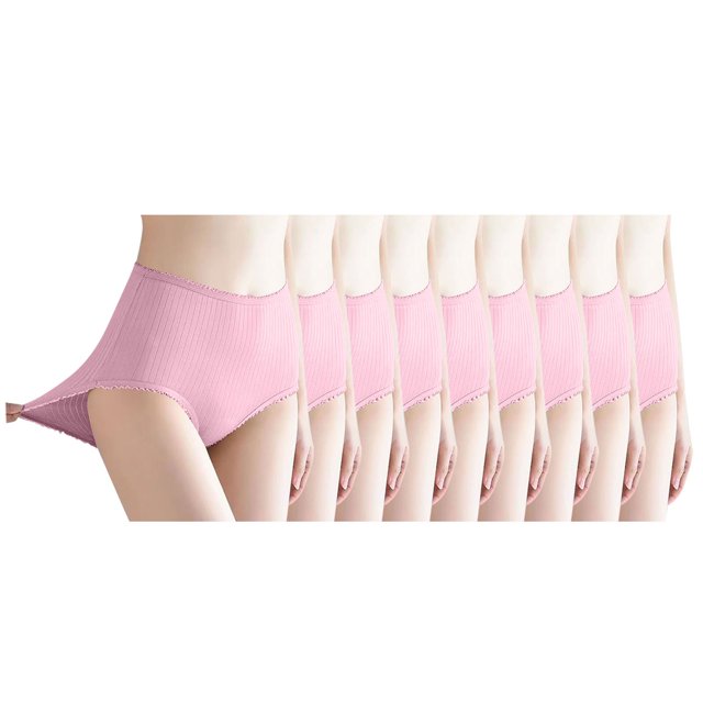 Posijego Lot de 9 Culottes en Coton pour Femmes Taille Haute Couvrance Totale Extensible Multi-pack