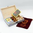 thumbnail image 3 of Juego de cartas de tarot con caja de madera gris, bolsa de mantel, juego de mesa impermeable de lámina dorada, 3 of 5