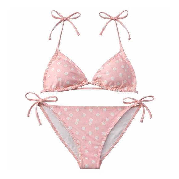 Bikini Ocean Pacific para Mujer Tirantes Rosa Talla EG 2 Piezas