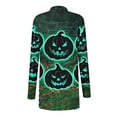 thumbnail image 5 of Lutiedan Halloween Cardigan for Women Pumpkin Cat Scary Graphic Cardigan Long Sleeve Open Front Knitted Sweater Coat,Green, 5 of 7