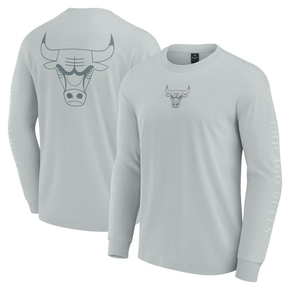 Men's Fanatics Gray Chicago Bulls Elements Strive Long Sleeve T-Shirt