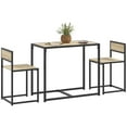 thumbnail image 1 of HOMCOM Industrial Dining Table Set for 2, Small Kitchen Table and Chairs, 1 of 10