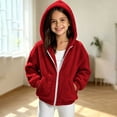 thumbnail image 5 of Lmnyox Kid's Fleece Jackets Winter Warm Solid Color Zip Up Coats Casual Hooded Jackets with Pockets, 5 of 6