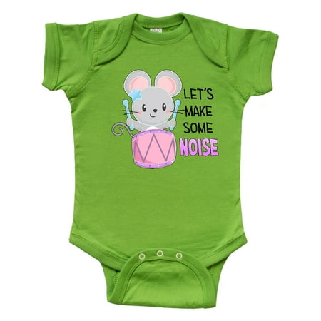 

Inktastic Let s Make Some Noise Cute Mouse Drummer Gift Baby Boy or Baby Girl Bodysuit