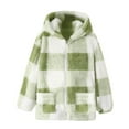 thumbnail image 5 of Teen Fleece Jacket Plaid Long Sleeve Zip Up Outerwear Hooded 12-13 Years Jacket Girls, 5 of 5