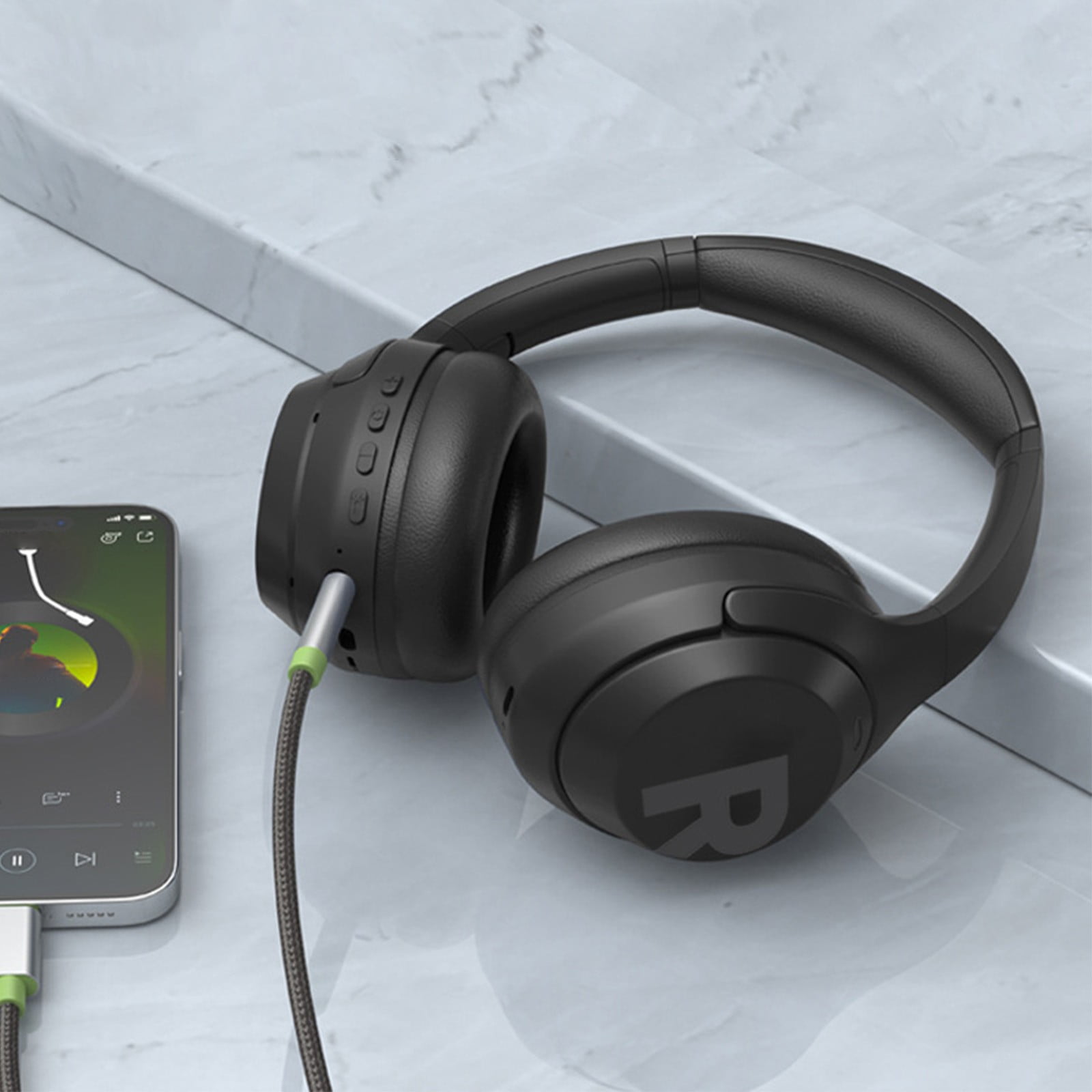 Oggfader Wireless Earbuds Bluetooth Earphone Wireless Headphones Stereo Foldable Sport Earphone Microphone Headset Handfree Black