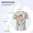 thumbnail image 5 of Fotbe Vintage Wood Background with Floral Baseball Jersey Shirt for Men and Women, Casual Short Sleeves Button Down T-Shirt-Medium, 5 of 9
