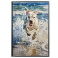 thumbnail image 2 of Funny Dog on Beach Canvas Wall Art, Dogo Argentino Dog Picture Ocean Artwork for Bathroom Bedroom Living Room, Art Decor 8x12 Inches, 2 of 6