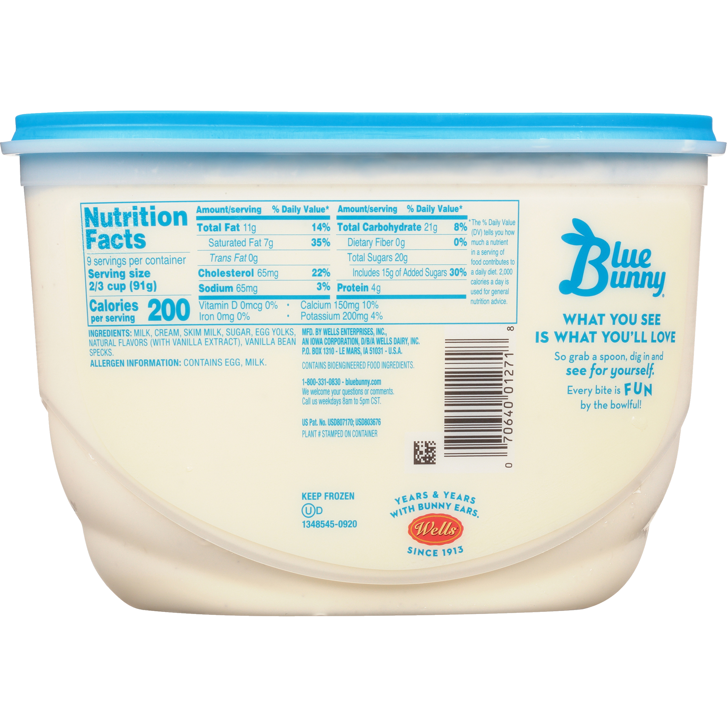Blue Bunny Vanilla Bean Ice Cream, 48 fl oz - image 5 of 8
