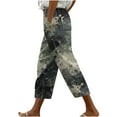thumbnail image 3 of QATAINLAV Womens Plus Size Yoga Capris Comfy Straight Leg Fashion Printed Capri Pants with Pockets Lightweight Casual Workout Lounge Cropped Trouser Multicolor XXL, 3 of 6