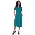 thumbnail image 1 of Moomaya Robe Chemise Longue Unie pour Femmes avec Boutons, Coupe Ample Décontractée, 1 of 6