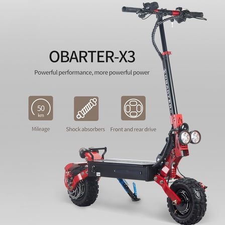 Foldable Electric Scooter for Adults - 21 Ah 2400W Motor, 11" Off Road Tyre Up to 30 Miles, Adult Off-Road Scooter