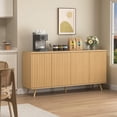 thumbnail image 2 of Spaco 4-Door Wooden Sideboard Buffet Cabinet, Long Storage Credenza with Adjustable Shelves for Living Room, Kitchen & Dining Room, Brown, 2 of 7
