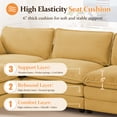 thumbnail image 5 of WISHEAD 112" L  Shape Sectional Couches for Living Room，Corduroy Sectional Sofas Couches with 2 Movable Ottoman，high-density sponge (Yellow), 5 of 10