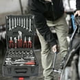 Tool Set - Seizeen 899 Pieces Professional Mechanics Hand Tool Set, Mobile Tool box on Wheels W/Ratchets&Socket, Screwdriver, Tongs, Black 4-layer Tool Case & Tool Kit COMB for Man Repairer Artisan