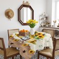 thumbnail image 3 of Sunflower Vintage Table Cloth Waterproof Tablecloths, Farmhouse Floral Botanical Brown Wooden Tablecloth Dining Table Cover for Kitchen Party Tabletop Outdoor, Square Tablecloth 60x60 Inch, 3 of 9