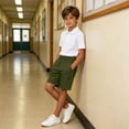 thumbnail image 7 of OGLCCG Boys Shorts Kids Summer Elastic Waist School Uniform Shorts with Pockets Straight Leg Golf Dress Shorts 5-15 Years, 7 of 7
