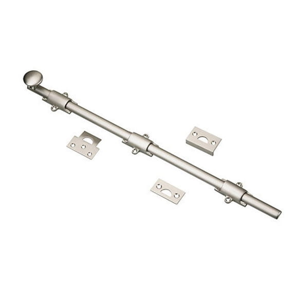 Richelieu 39218-V 18" Long Solid Brass Surface Bolt - Nickel