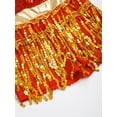 thumbnail image 6 of DPOIS Kids Girls Sparkly Sequins Tassel Latin Dance Dress Red 12, 6 of 7