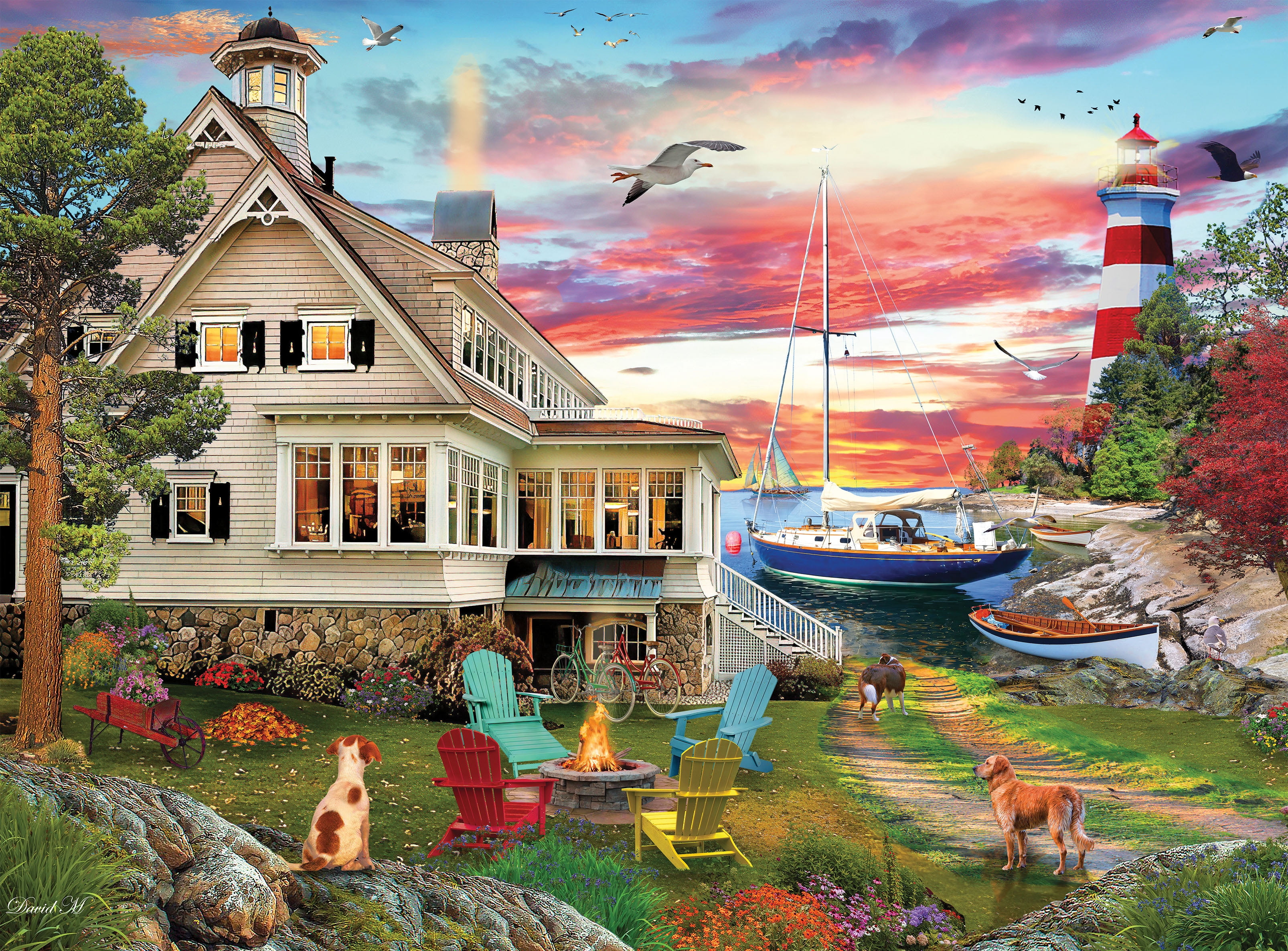 Buffalo Games My Ocean Hideaway Puzzle imbriqué de 1000 pièces pour adultes de 14 à 99 ans