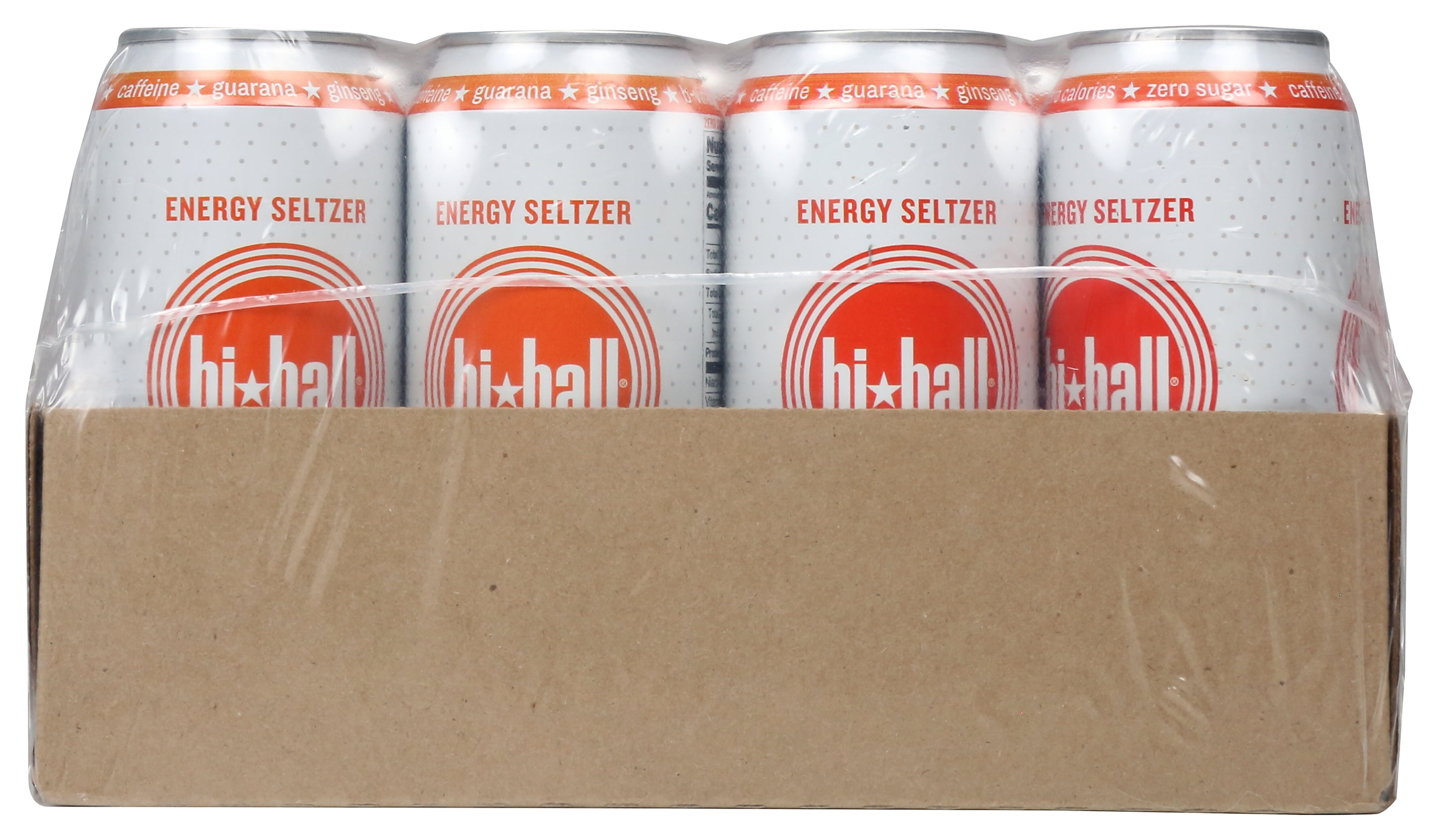 Hiball Clean Energy Drink, Zero Sugar Caffeinated Seltzer Water, Blood Orange, 16 Fl Oz, 12 Pack