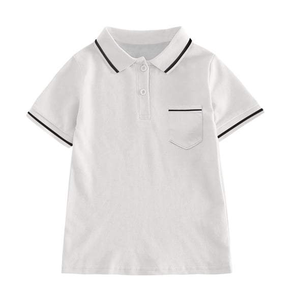 Boys Polo Shirt Solid Polo Shirt Boys Rugby Shirt with Short Sleeves 13-14 Years